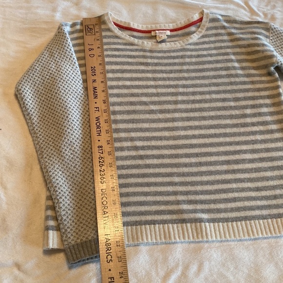 Sundance Sz Medium Beige Grey Stripe Lambswool Sweater - Picture 5 of 5